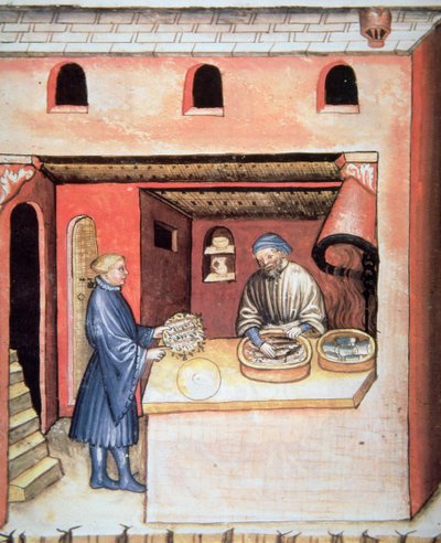 Fish Marinaded in Vinegar (illustration from Tacuinum Sanitatis Codex Vindobonensis) by Italian School